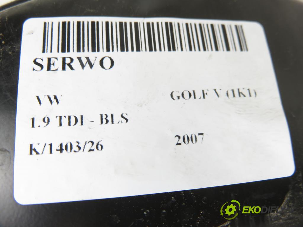 VW GOLF V (1K1) HB 2007 77,00 1.9 TDI - BLS 1896,00 Posilovač 0204051358 ; 1K1614105AQ (Servočerpadlo)