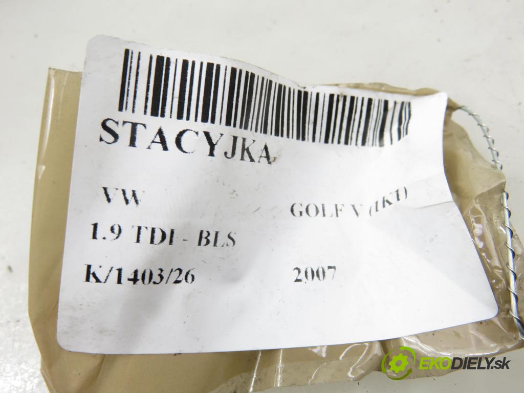 VW GOLF V (1K1) HB 2007 77,00 1.9 TDI - BLS 1896,00 spínačka 1K0905851B (Spínací skříňka)