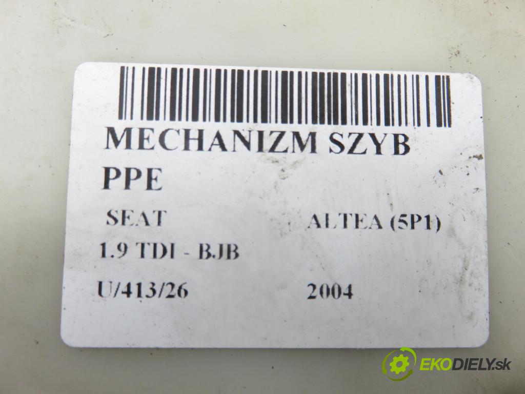 SEAT ALTEA (5P1) MINIVAN 2004 77,00 1.9 TDI PD 105 - BJB 1896,00 Mechanizmus okien 1K0959792D ; 5P0837402A ; 1T0959702A