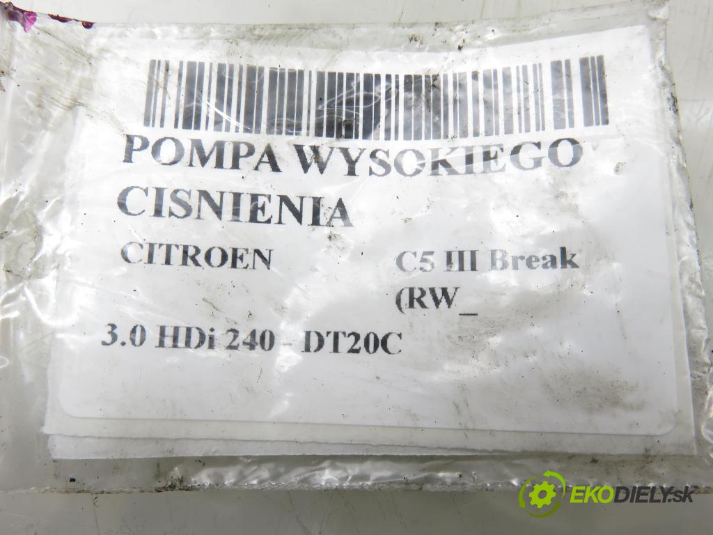 CITROEN C5 III Break (RW_) KOMBI 2010 177,00 3.0 HDi 240 - DT20C 2993,00 Pumpa vysokého tlaku 0445010614 ; 9X2Q9B395CA