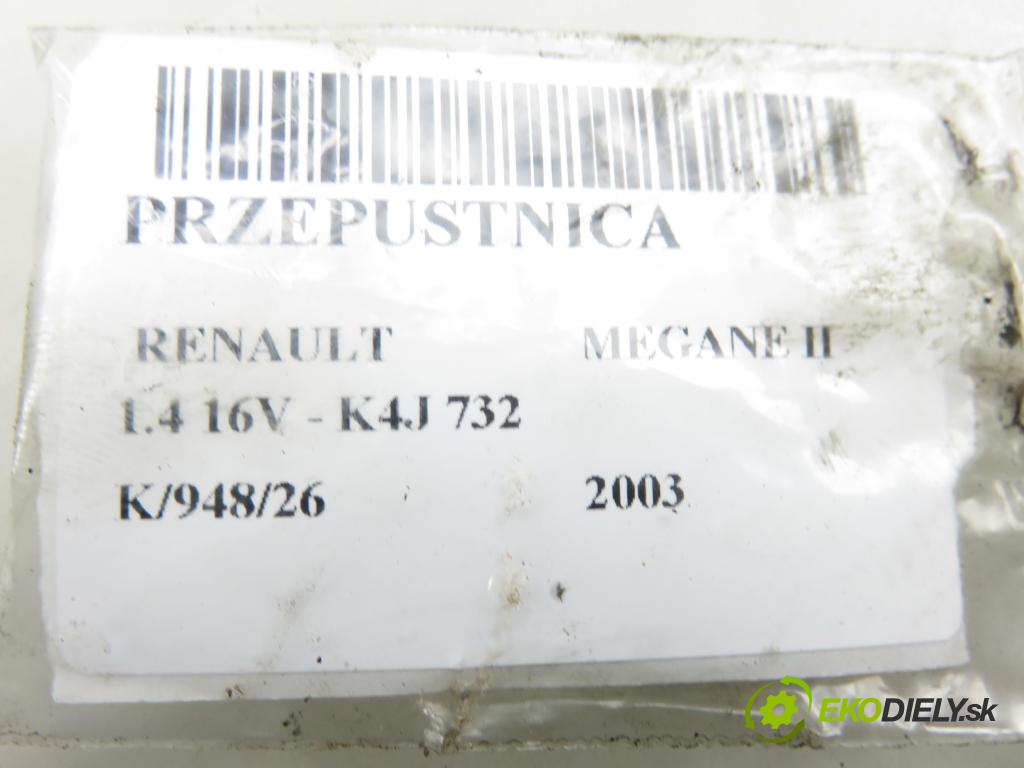 RENAULT MEGANE II (BM0/1_, CM0/1_) HB 2003 60,00 1.4 16V - K4J 732 1390,00 škrtíci klapka 8200063652 ; 8200123061 ; 408239822001 (Škrticí klapka)