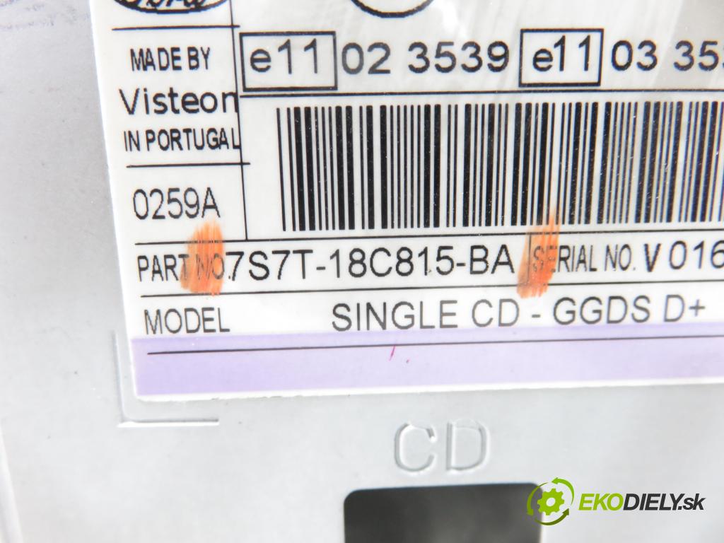 FORD MONDEO IV (BA7) LIFTBACK 2007 92,00 1.8 TDCi - KHBA 1753,00 RADIO CD 7S7T18C815BA