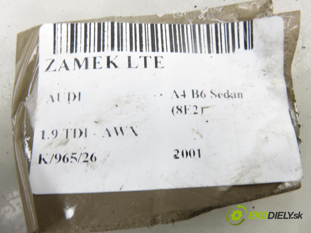 AUDI A4 (8E2, B6) SEDAN 2001 96,00 1.9 TDI PD 130 - AWX 1896,00 zámok LTE 4B0839015D