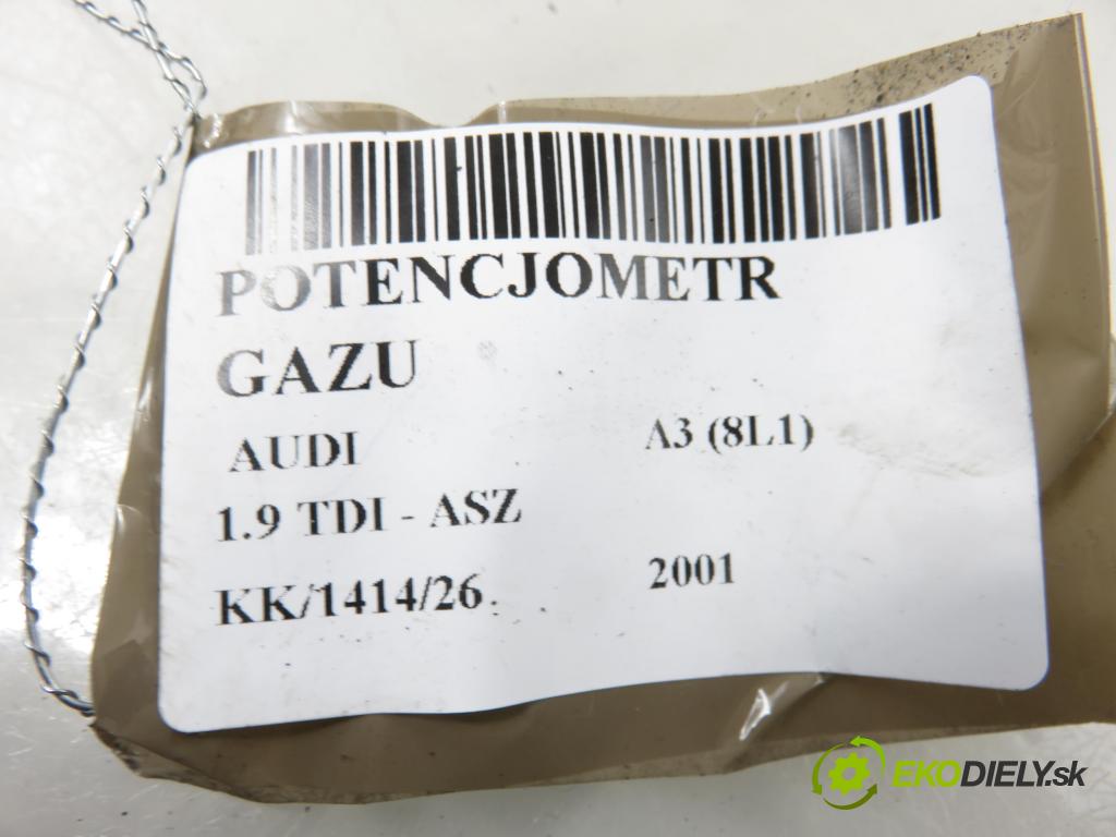 AUDI A3 (8L1) HB 2001 96,00 1.9 TDI PD 130 - ASZ 1896,00 potenciometr plynového pedálu 1J1721503H ; 6PV00777001 (Potenciometr plynového pedálu)