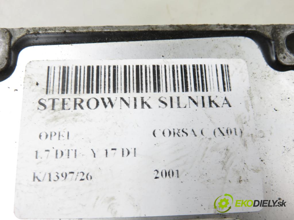 OPEL CORSA C (X01) HB 2001 55,00 1.7 DTI - Y 17 DT 1686,00 řídící jednotka motora 8972272258 ; 09389429