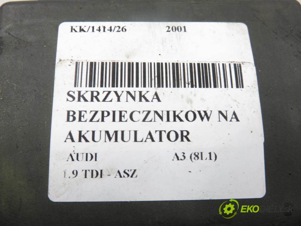 AUDI A3 (8L1) HB 2001 96,00 1.9 TDI PD 130 - ASZ 1896,00 Skrinka POJISTKY: na BATÉRIA 1J0937550AA