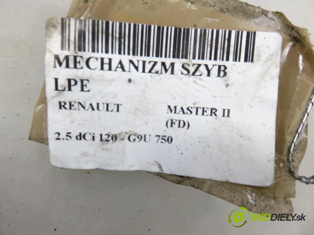 RENAULT MASTER II Skrzynia (FD) FURGON 2006 84,00 2.5 dCi 120 - G9U 750 2464,00 mechanismus oken 8200467971 ; 119149