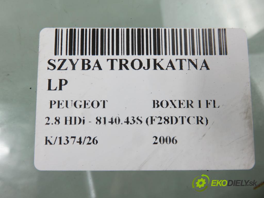 PEUGEOT BOXER Skrzynia (244) FURGON 2006 94,00 2.8 HDi - 8140.43S (F28DTCR) 2798,00 Okno TROJUHOLNÍKÝ LP