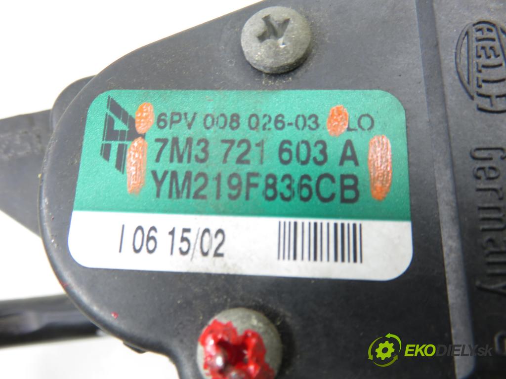 VW SHARAN (7M8, 7M9, 7M6) MINIVAN 2003 110,00 1.8 T 20V - AWC 1781,00 Potenciometer plynu 7M3721603A ; YM219F836CB ; 6PV00802603 (Potenciometer plynového pedálu)