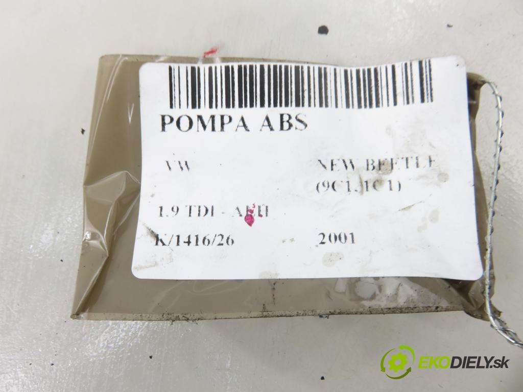 VW NEW BEETLE (9C1, 1C1) HB 2001 66,00 1.9 TDI - ALH 1896,00 Pumpa ABS 1J0907379S ; 10094703053 ; 1J0614517 (Pumpa ABS)