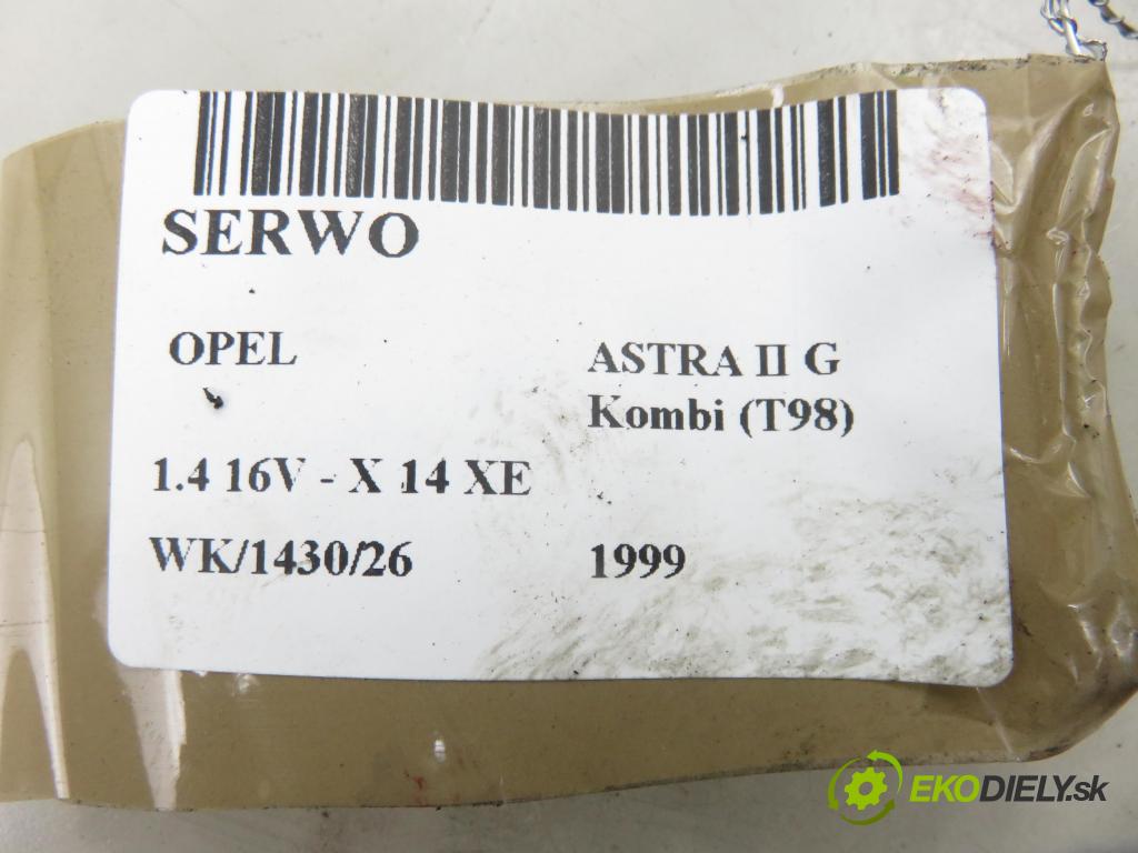 OPEL ASTRA G Kombi (T98) KOMBI 1999 66,00 1.4 16V - X 14 XE 1389,00 Posilovač 90498034MC (Servočerpadlo)