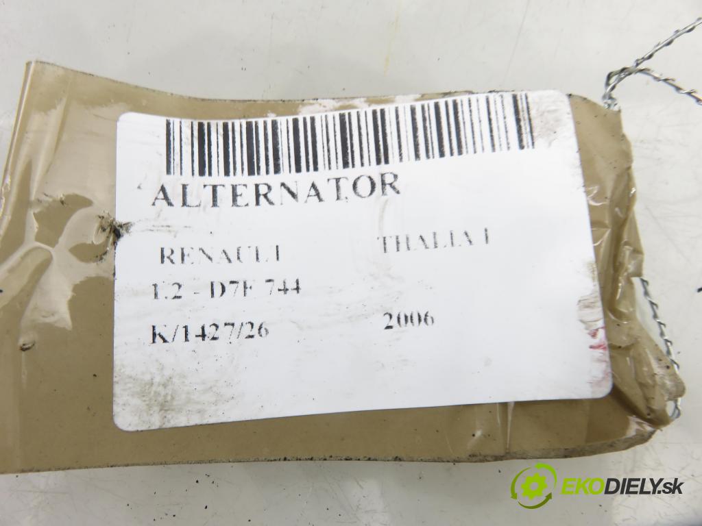RENAULT THALIA I (LB0/1/2_) SEDAN 2006 43,00 1.2 - D7F 744 1149,00 Alternátor 7700437090 (Alternátor)