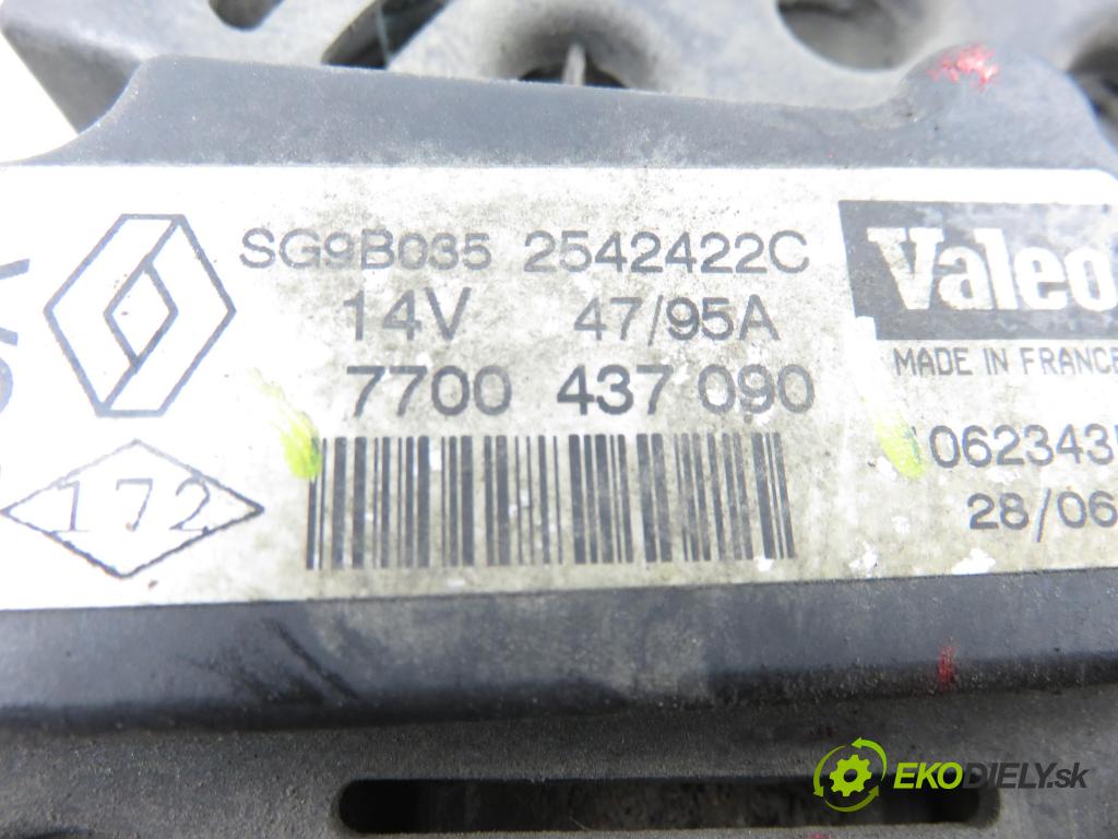 RENAULT THALIA I (LB0/1/2_) SEDAN 2006 43,00 1.2 - D7F 744 1149,00 Alternátor 7700437090 (Alternátor)