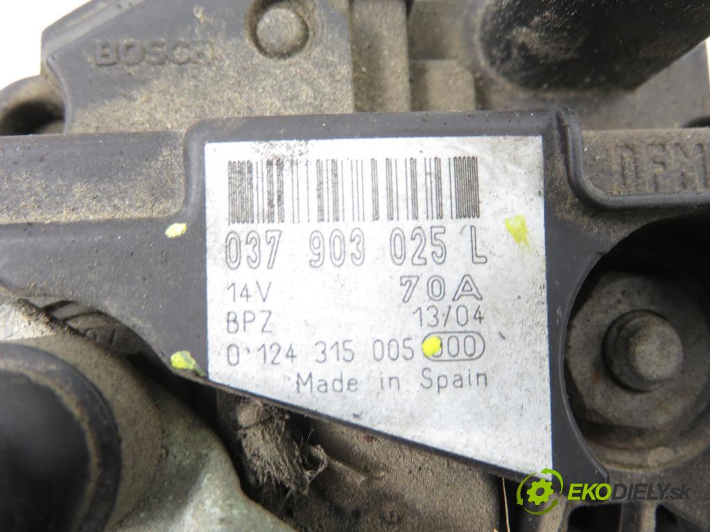 SEAT AROSA (6H) HB 2004 37,00 1 - AUC 999,00 Alternátor 037903025L ; 0124315005 (Alternátor)