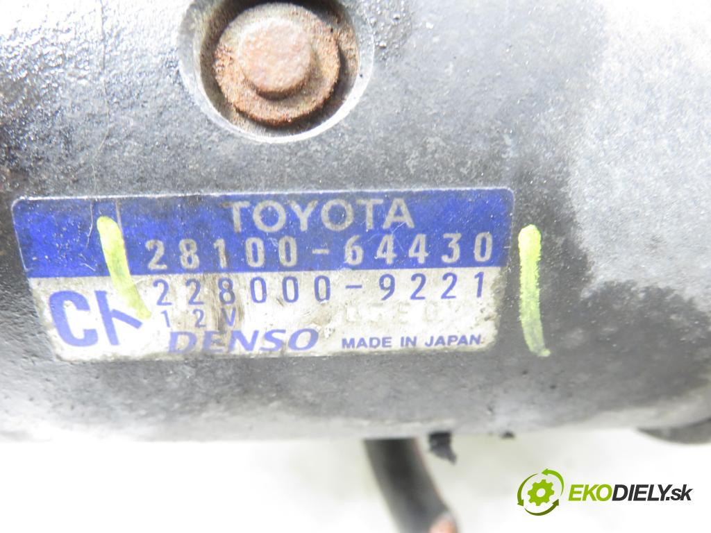 TOYOTA COROLLA (_E12_) HB 2003 66,00 2.0 D-4D (CDE120R_, CDE120L_) - 1CD-FTV 1995,00 Štartér 2810064430 ; 2280009221 (Štartér)
