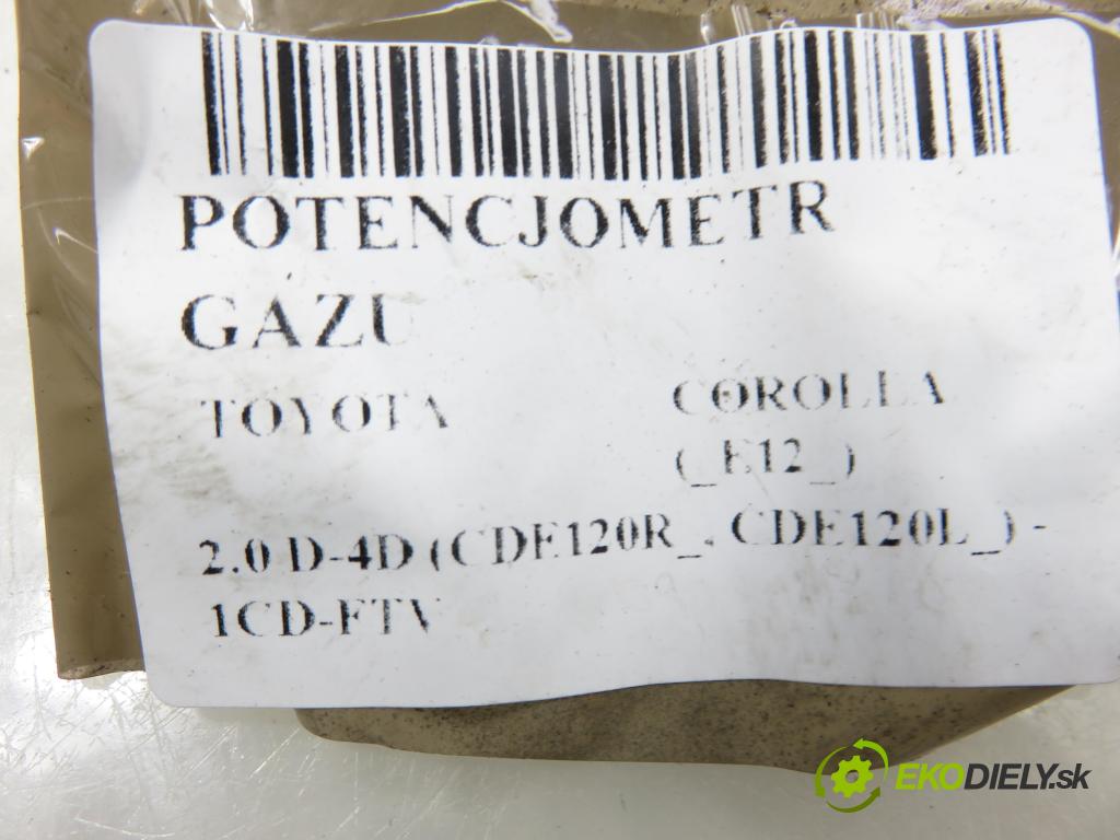 TOYOTA COROLLA (_E12_) HB 2003 66,00 2.0 D-4D 1995,00 Potenciometer plynu 8928147010 (Potenciometer plynového pedálu)