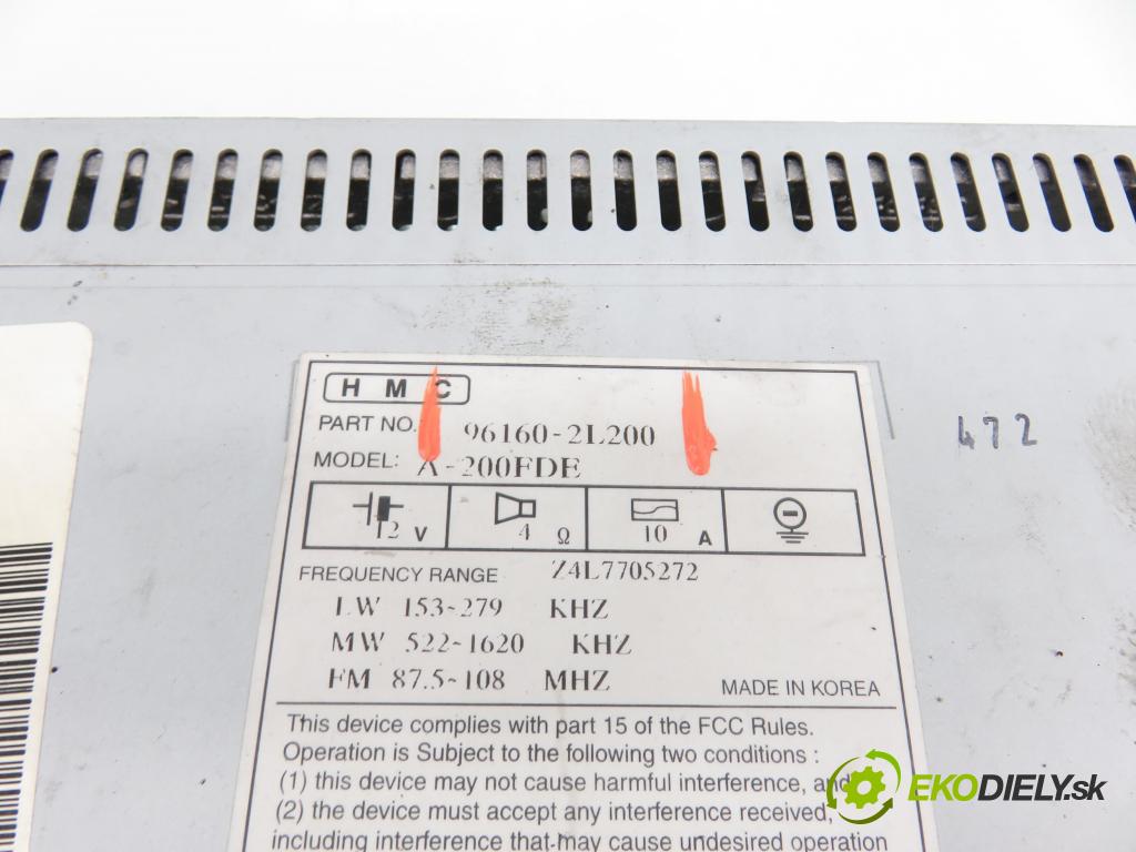 HYUNDAI i30 (FD) HB 2007 66,00 1.6 CRDi - D4FB 1582,00 RADIO CD 961602L200