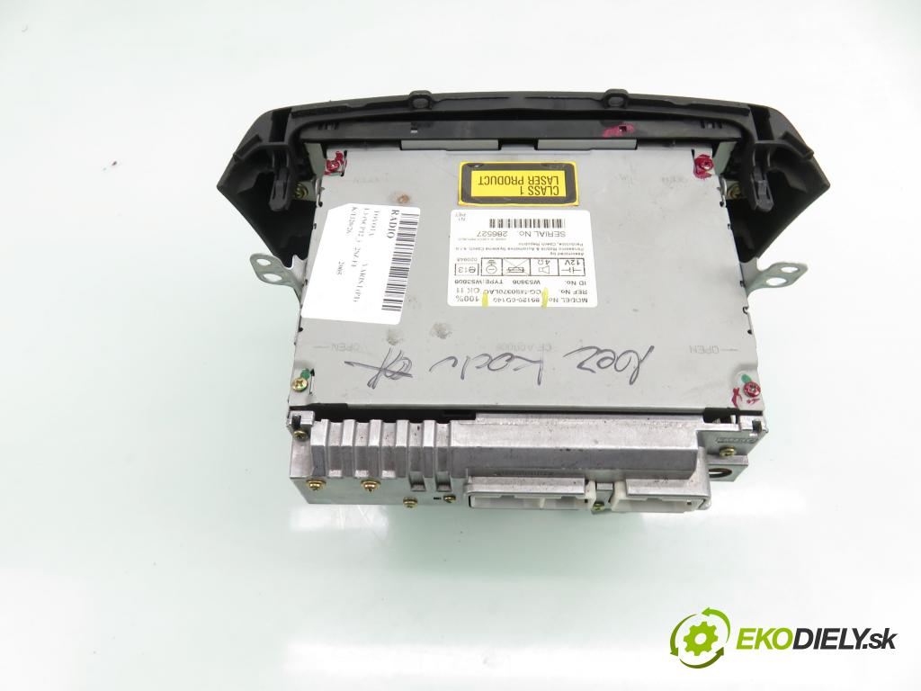 TOYOTA YARIS (_P1_) HB 2005 64,00 1.3 (SCP12_) - 2SZ-FE 1298,00 RADIO CD 861200D140