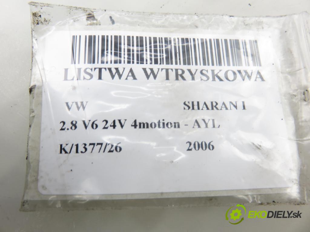 VW SHARAN (7M8, 7M9, 7M6) MINIVAN 2006 150,00 2.8 V6 24V 4motion - AYL 2792,00 Lišta vstrekovacia 022133315E ; 0280155985 ; 022906031F (Vstrekovacia lišta)