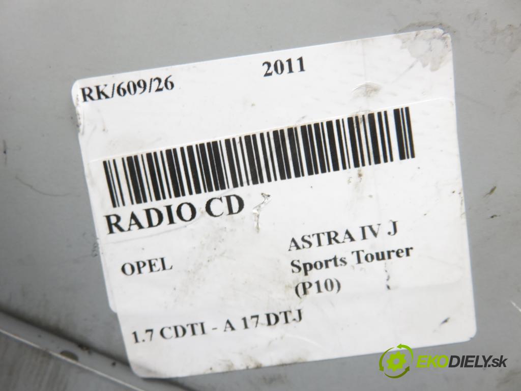 OPEL ASTRA J Sports Tourer (P10) KOMBI 2011 81,00 1.7 CDTI - A 17 DTJ 1686,00 RADIO CD 7612034260 ; 22790015