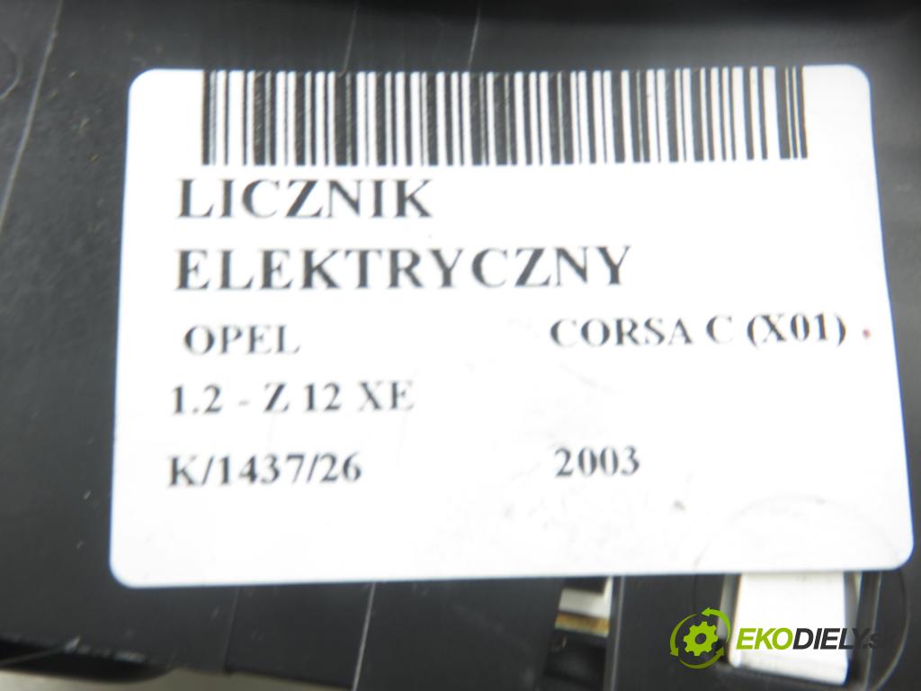 OPEL CORSA C (X01) HB 2003 55,00 1.2 16V 75 - Z 12 XE 1199,00 Prístrojovka elektrický 09166814FL