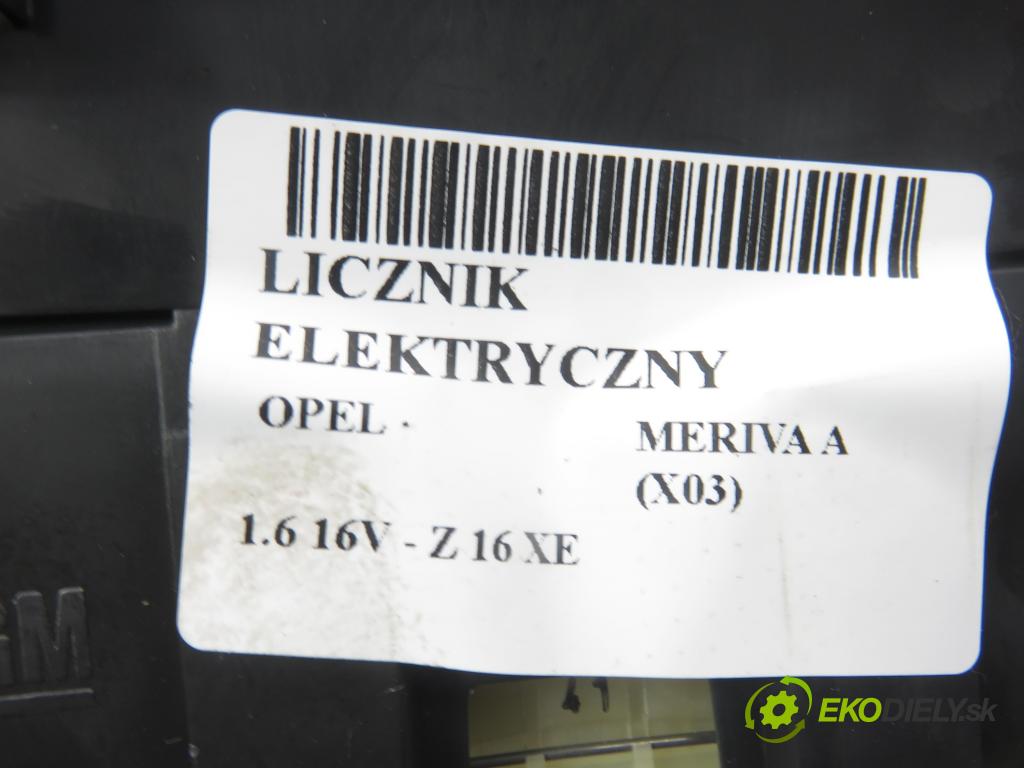 OPEL MERIVA A nadwozie wielkoprzestrzenne (MPV) (X03) HB 2003 74,00 1.6 16V - Z 16 XE 1598,00 Prístrojovka elektrický 13146880BB