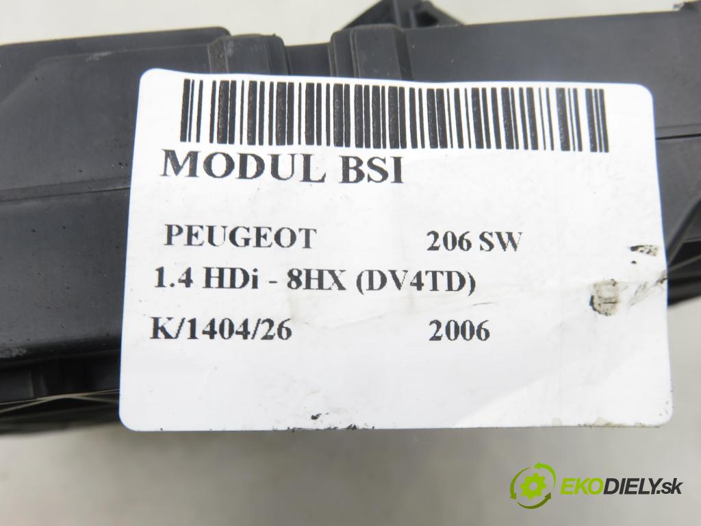 PEUGEOT 206 SW (2E/K) KOMBI 2006 50,00 1.4 HDi - 8HX (DV4TD) 1398,00 MODUL BSI 9657999680 ; S118085320F