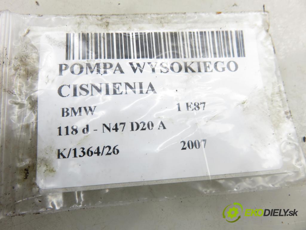 BMW 1 (E87) HB 2007 105,00 118 d - N47 D20 A 1995,00 Pumpa vysokého tlaku 0445010506 ; 7797874 ; 0928400691