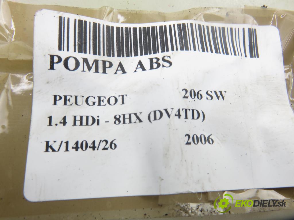 PEUGEOT 206 SW (2E/K) KOMBI 2006 50,00 1.4 HDi - 8HX (DV4TD) 1398,00 pumpa ABS 10097011283 ; 9659136980 ; 10020700684 (Pumpa ABS)