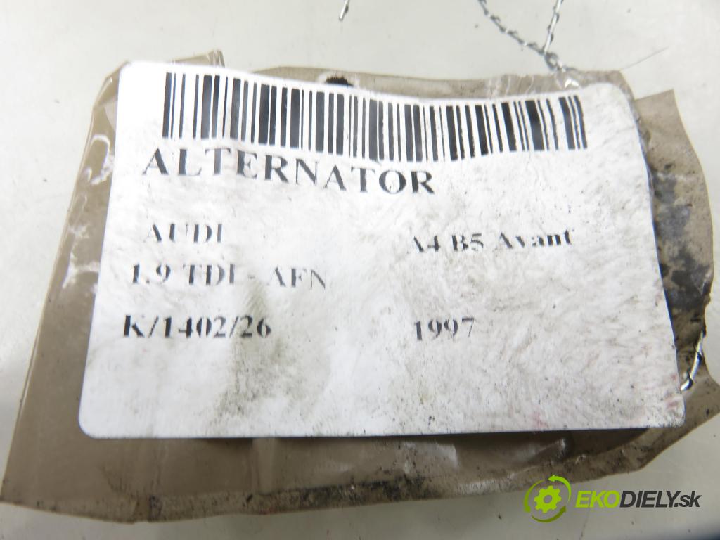 AUDI A4 Avant (8D5, B5) KOMBI 1997 81,00 1.9 TDI - AFN 1896,00 Alternátor 0123515003 ; 028903028 (Alternátor)