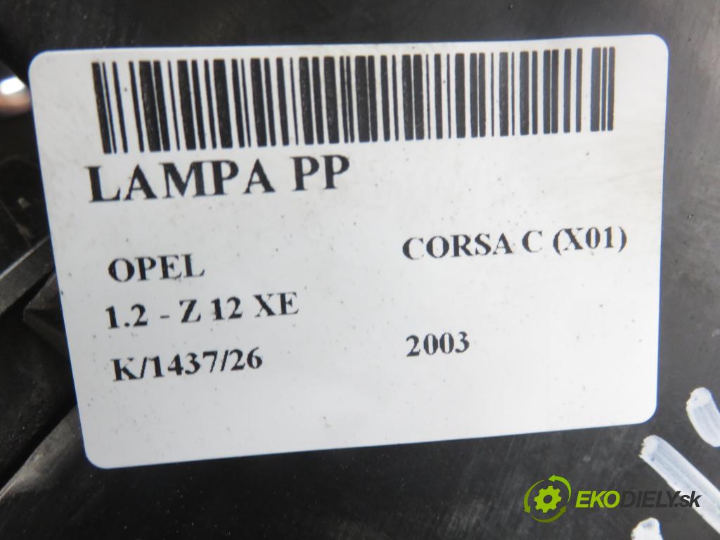 OPEL CORSA C (X01) HB 2003 55,00 1.2 16V 75 - Z 12 XE 1199,00 Svetlo PP 09114330