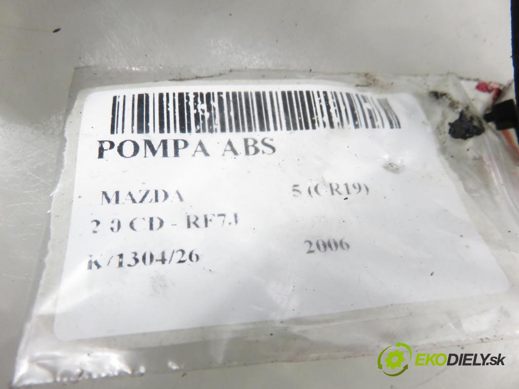 MAZDA 5 (CR19) MINIVAN 2006 105,00 2.0 MZR-CD 143 - RF7J 1998,00 Pumpa ABS 06210904753 ; 06210203414 ; 5N612M110AC (Pumpa ABS)