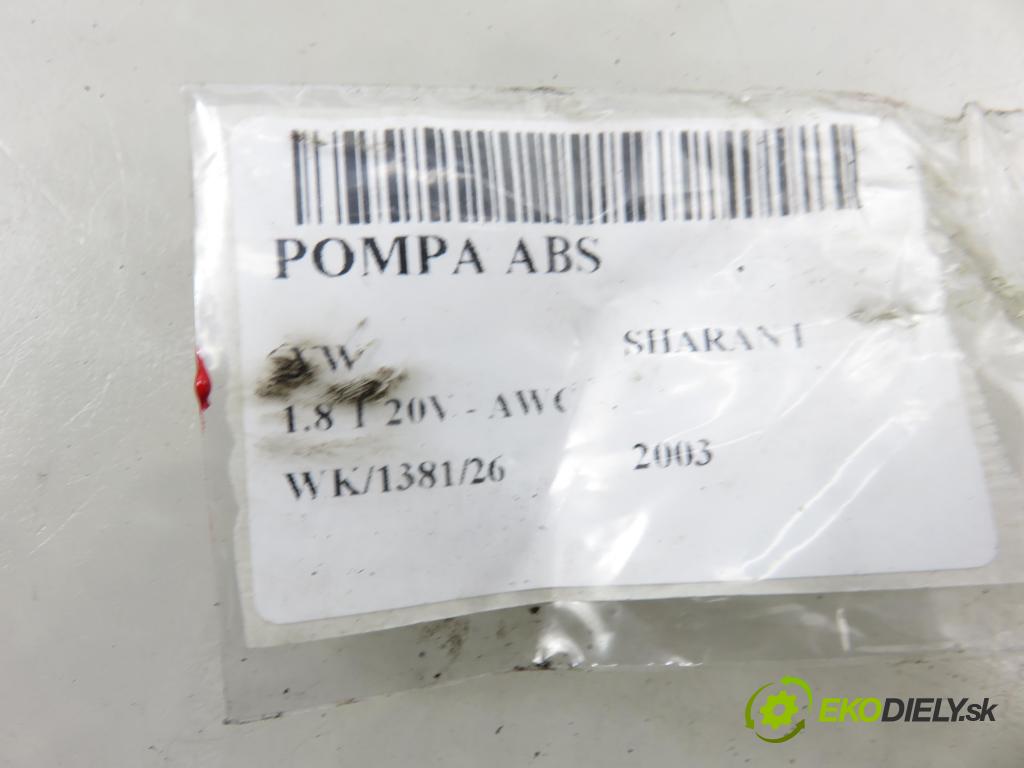 VW SHARAN (7M8, 7M9, 7M6) MINIVAN 2003 110,00 1.8 T 20V - AWC 1781,00 Pumpa ABS 10094703093 ; 7M3907379B ; 10020402254 (Pumpa ABS)