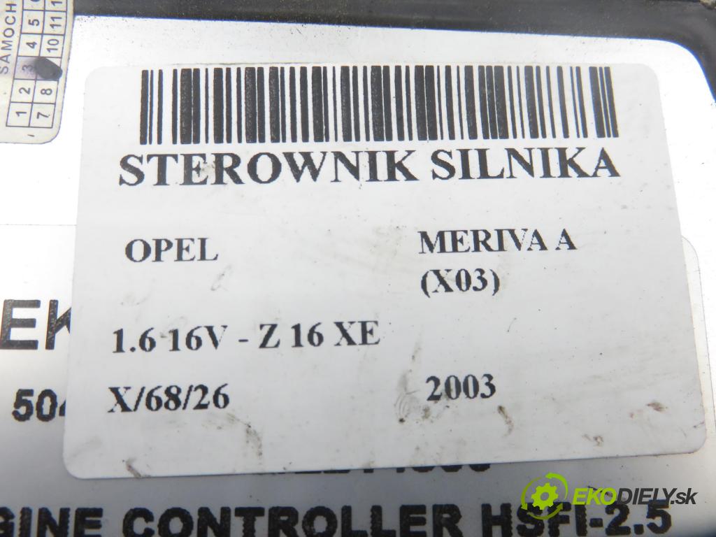 OPEL MERIVA A nadwozie wielkoprzestrzenne (MPV) (X03) HB 2003 74,00 1.6 16V - Z 16 XE 1598,00 řídící jednotka motora 12214830