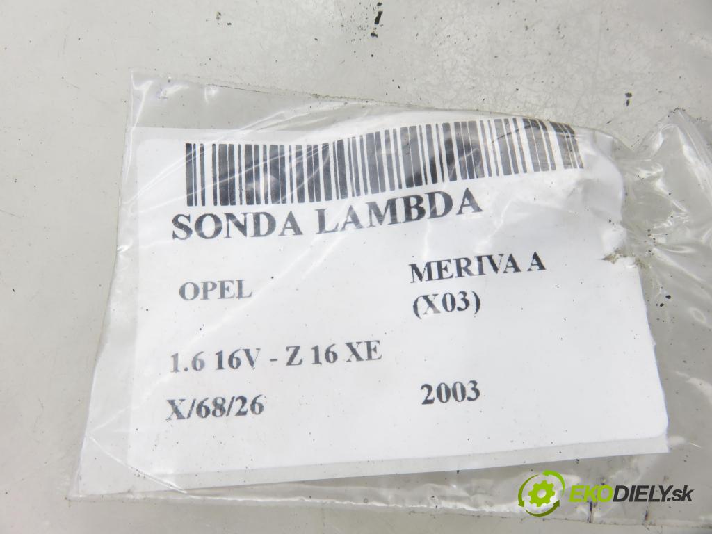 OPEL MERIVA A nadwozie wielkoprzestrzenne (MPV) (X03) HB 2003 74,00 1.6 16V - Z 16 XE 1598,00 sonda lambda 0258005256 (Lambda sonda)