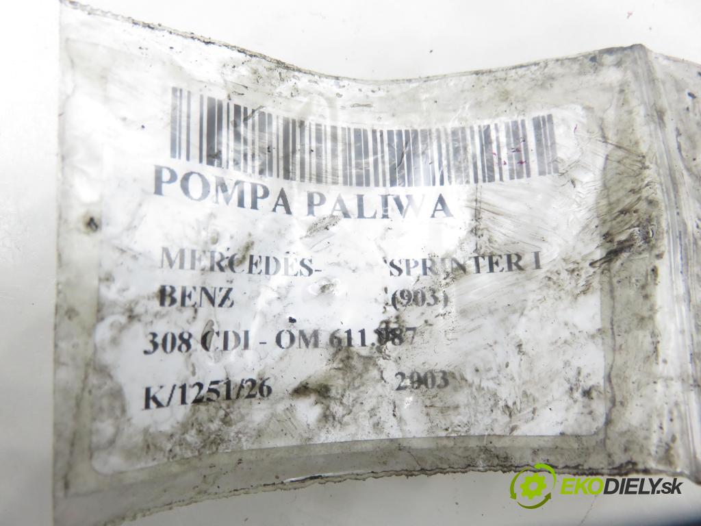 MERCEDES-BENZ SPRINTER 3-t Skrzynia (903) FURGON 2003 60,00 308 CDI - OM 611.987 2148,00 Pumpa paliva 6110900350 ; 0440020027