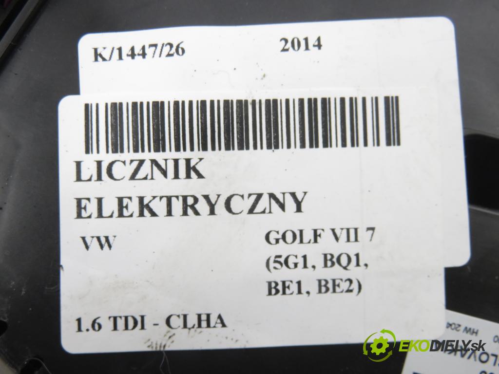 VW GOLF VII (5G1, BQ1, BE1, BE2) HB 2014 77,00 1.6 TDI - CLHA 1598,00 Prístrojovka elektrický 5G0920861A