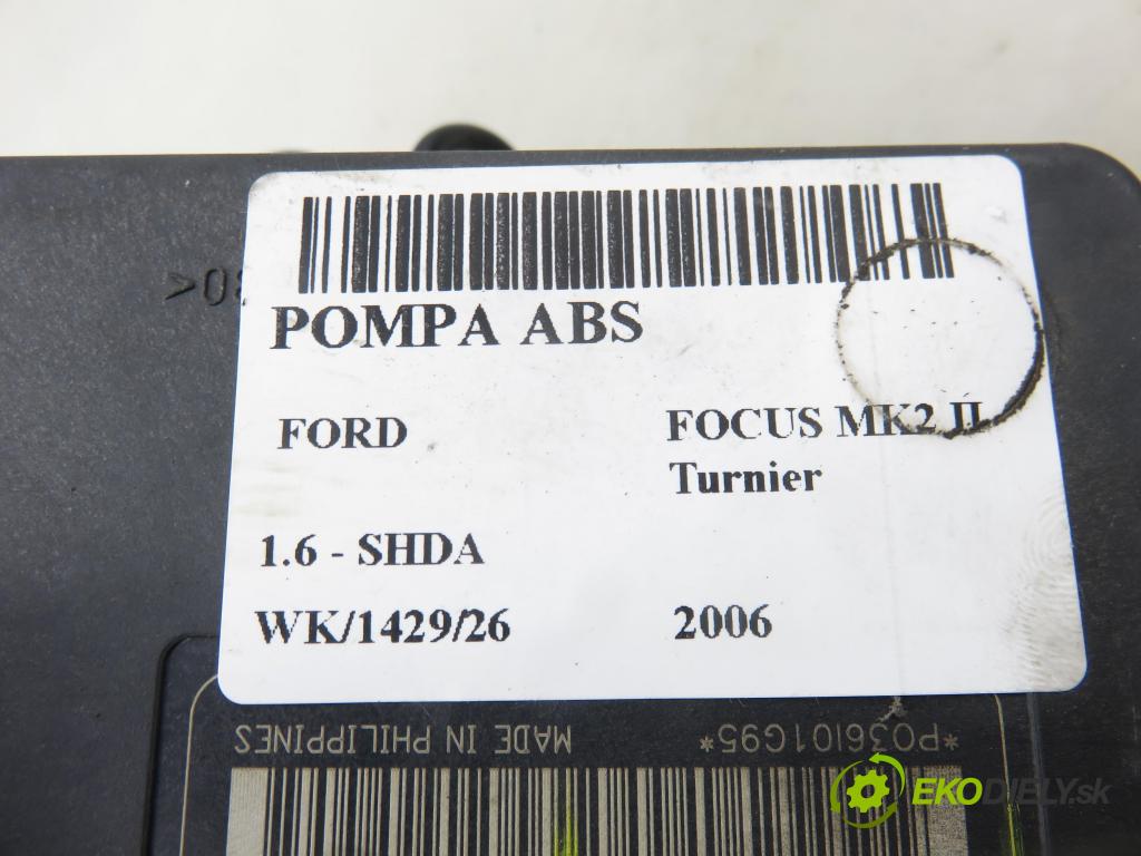 FORD FOCUS II Turnier (DA_, FFS, DS) KOMBI 2006 74,00 1.6 - SHDA 1596,00 Pumpa ABS 10096001193 ; 10020602164 ; 3M512C405HB (Pumpa ABS)