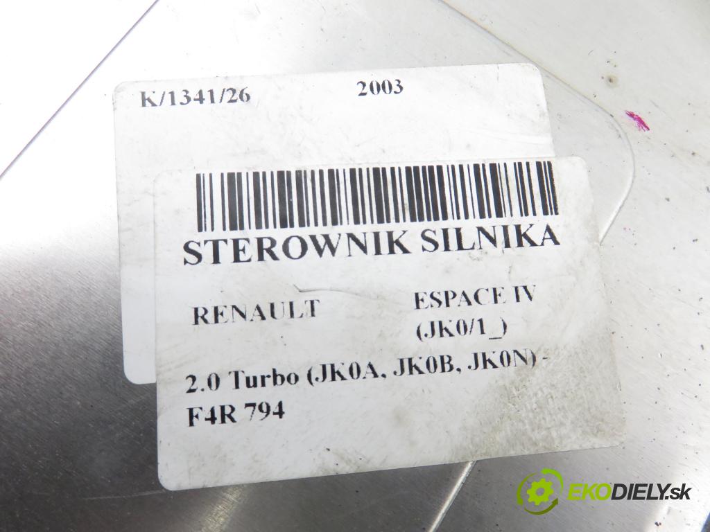 RENAULT ESPACE IV (JK0/1_) MINIVAN 2003 120,00 2.0 Turbo (JK0A, JK0B, JK0N) - F4R 794 1998,00 Riadiaca jednotka Motor 8200279458 ; 8200279459