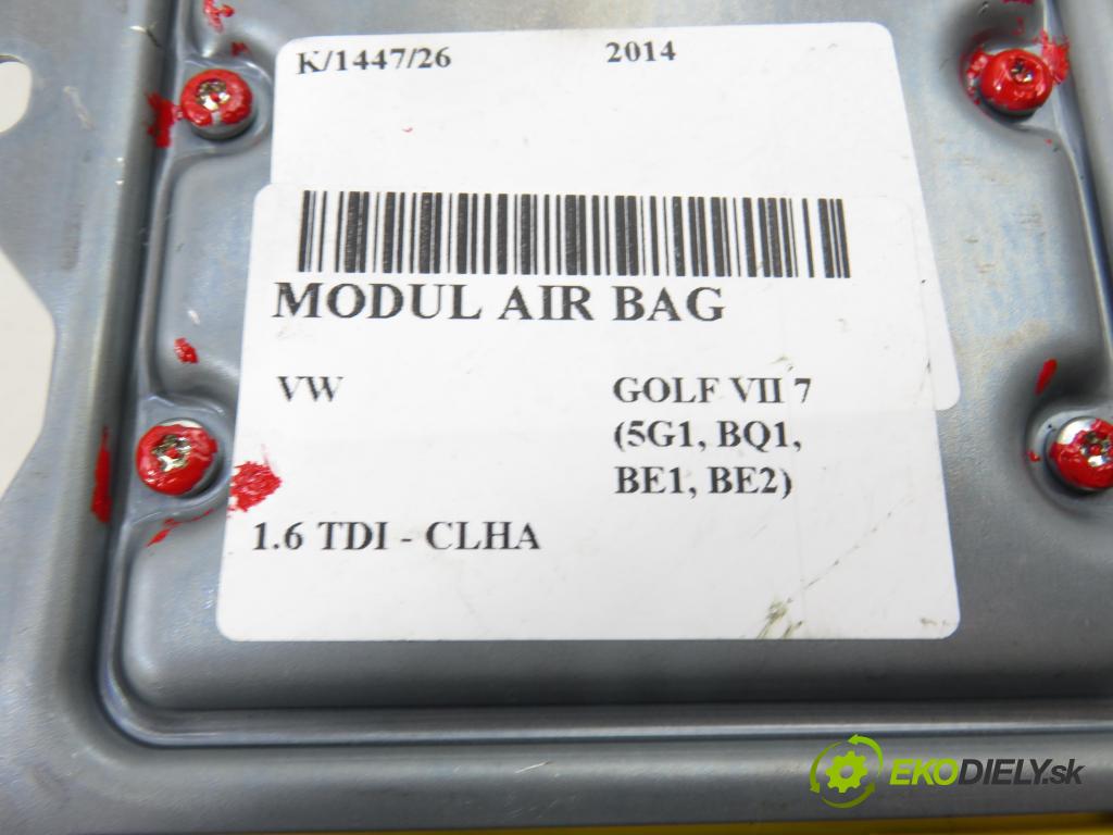 VW GOLF VII (5G1, BQ1, BE1, BE2) HB 2014 77,00 1.6 TDI - CLHA 1598,00 MODUL air BAG 5Q0959655D ; 5WK44884