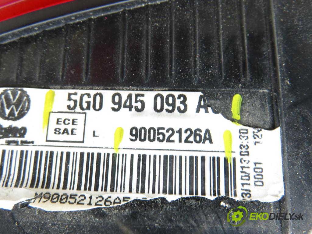 VW GOLF VII (5G1, BQ1, BE1, BE2) HB 2014 77,00 1.6 TDI - CLHA 1598,00 Svetlo pravé zadné kufor 5G0945093AC ; 90052126A