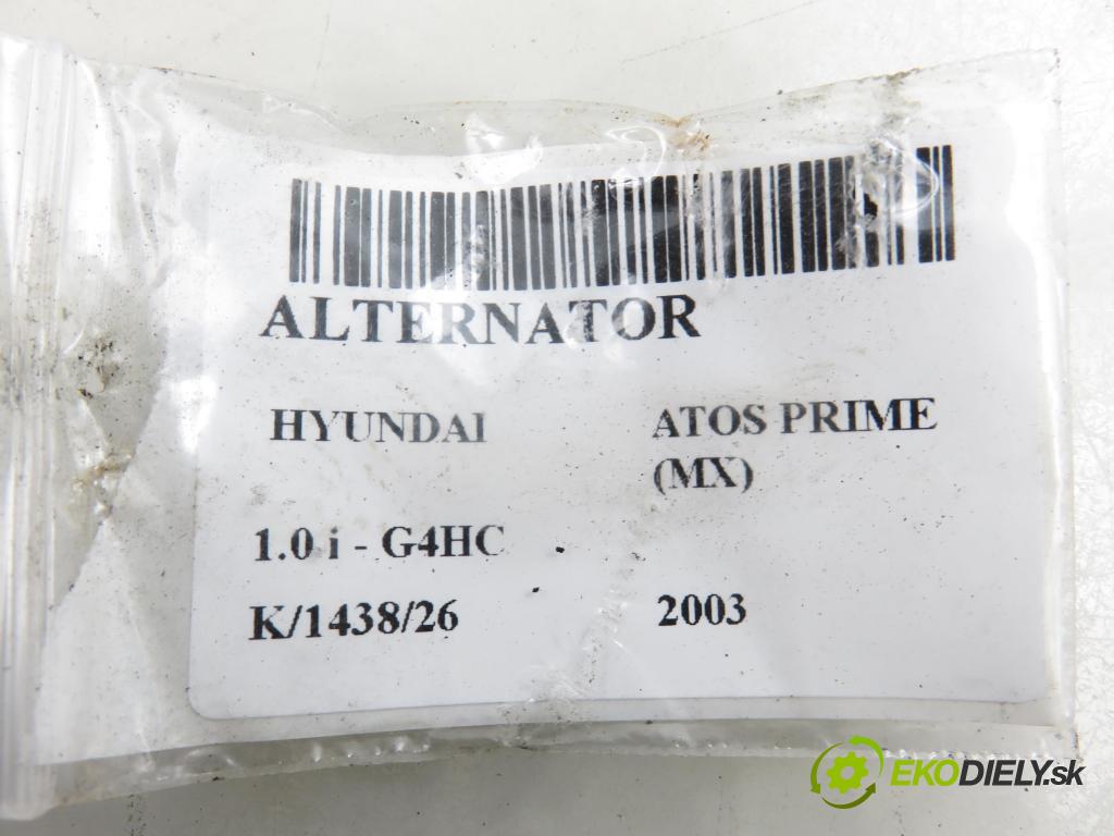 HYUNDAI ATOS PRIME (MX) HB 2003 40,00 1.0 i - G4HC 999,00 Alternátor 3730002550 (Alternátor)