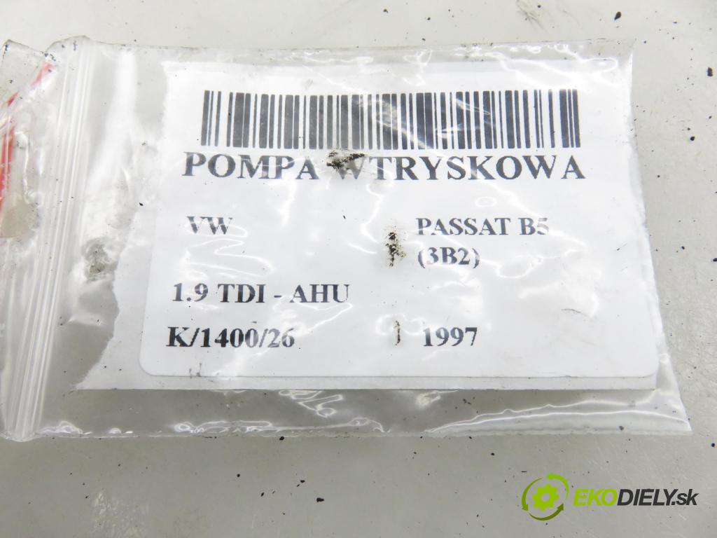 VW PASSAT B5 (3B2) SEDAN 1997 66,00 1.9 TDI - AHU 1896,00 pumpa vstřikovací 0460404985 ; 028130110H (Vstřikovací čerpadlo)