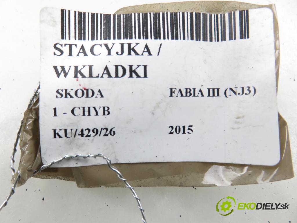 SKODA FABIA III (NJ3) HB 2015 55,00 1 - CHYB 999,00 spinačka / zámky 1K0905851 ; 6V0837167