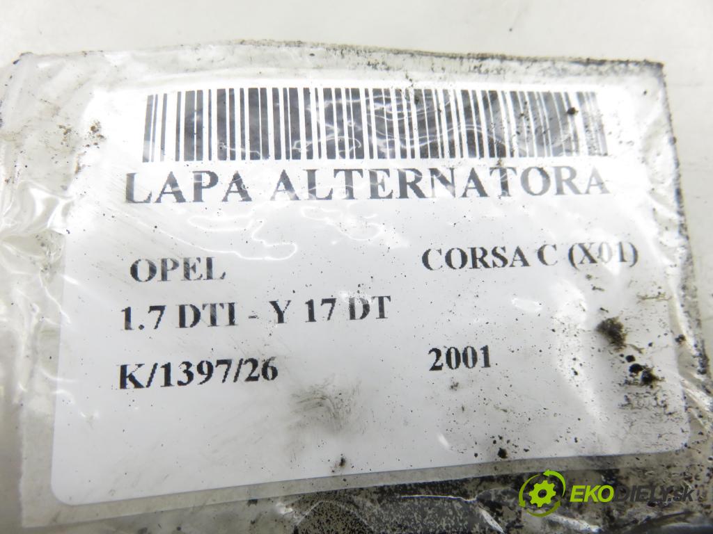 OPEL CORSA C (X01) HB 2001 55,00 1.7 DTI - Y 17 DT 1686,00 Uchytenie alternátora 897222554 ; 897184929