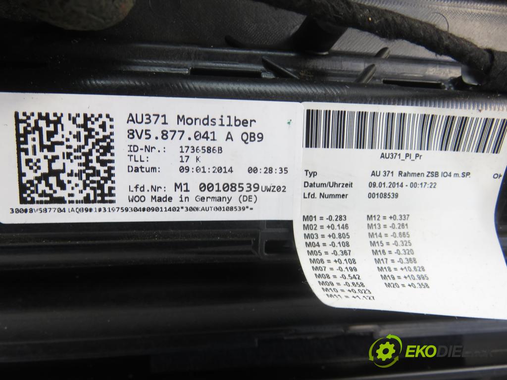 AUDI A3 Limousine (8VS, 8VM) SEDAN 2013 110,00 2.0 TDI - CRBC 1968,00 strešné okno 8V5877041A (Sklo karosérie)