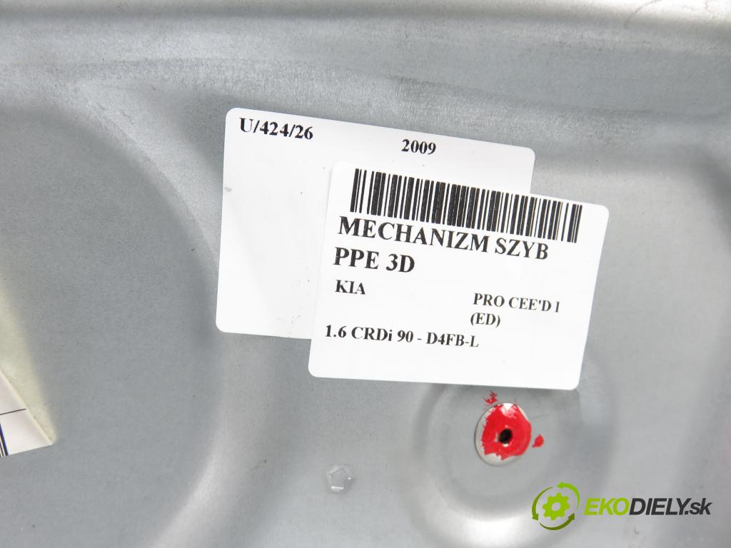 KIA PRO CEE'D (ED) HB 2009 66,00 1.6 CRDi 90 - D4FB-L 1582,00 Mechanizmus okien 3D 824801H370 ; 402184A