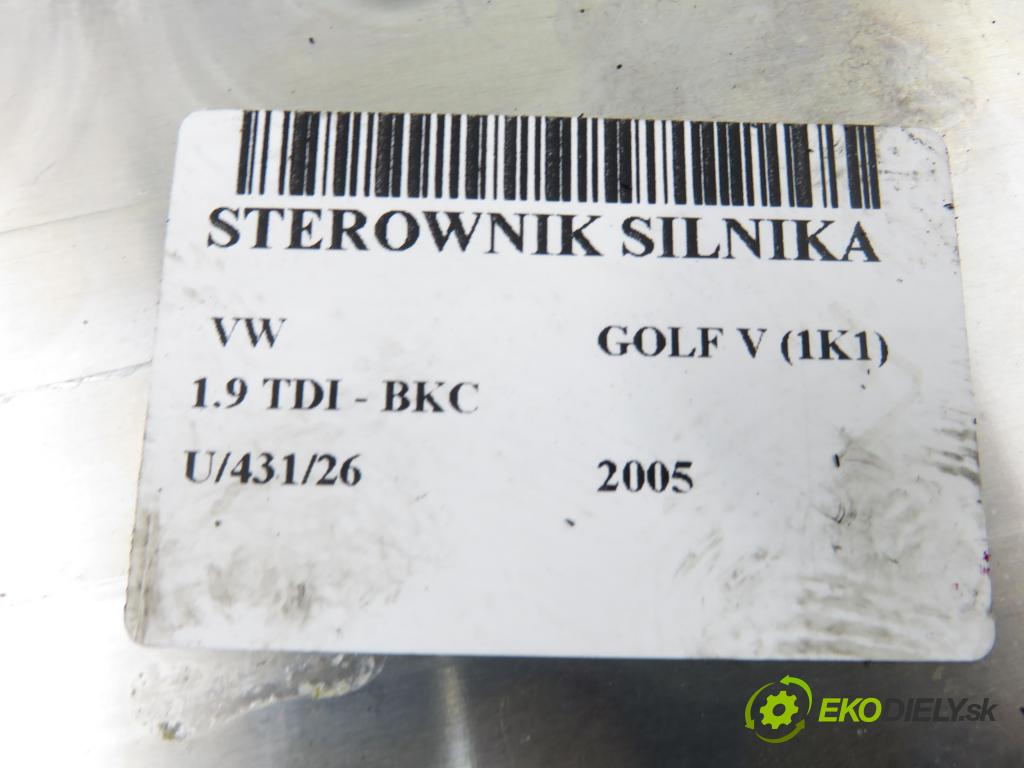 VW GOLF V (1K1) HB 2005 77,00 1.9 TDI PD 105 - BKC 1896,00 Riadiaca jednotka Motor 03G906016CB ; 0281011900