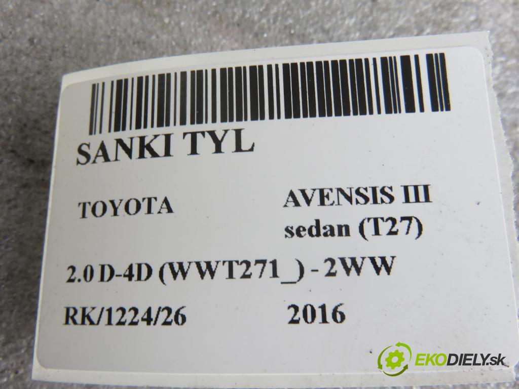 TOYOTA AVENSIS sedan (_T27_) SEDAN 2016 105,00 2.0 D-4D (WWT271_) - 2WW 1995,00 ZADNÍ: