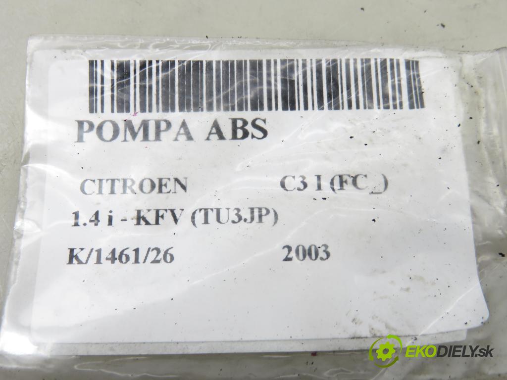 CITROEN C3 I (FC_) HB 2003 54,00 1.4 i - KFV (TU3JP) 1360,00 pumpa ABS 10097011083 ; 5WK84107 ; 9651412080 (Pumpa ABS)